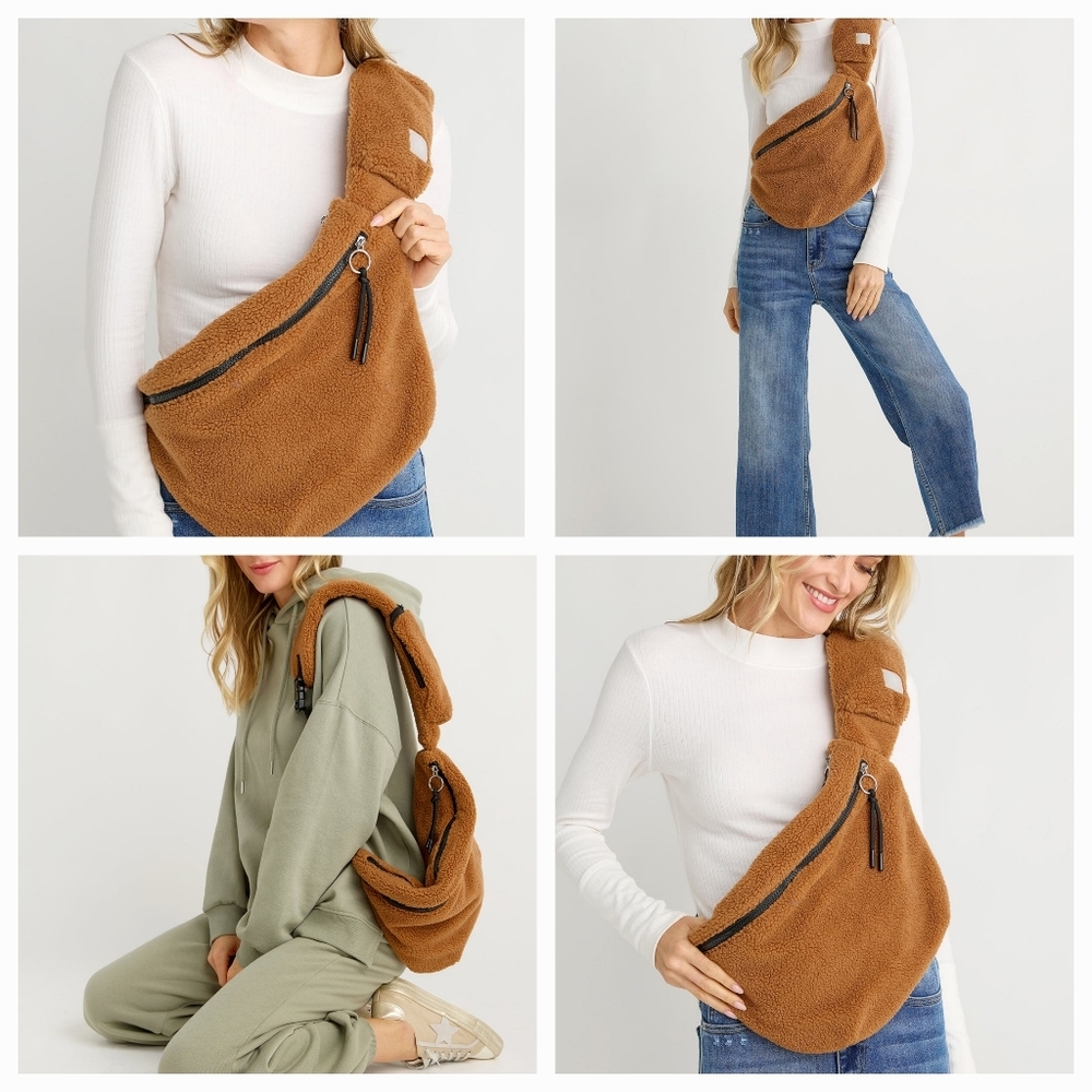 NWT FP Movement Overachiever Sherpa Sling Bag Cream - Picture 8 of 8